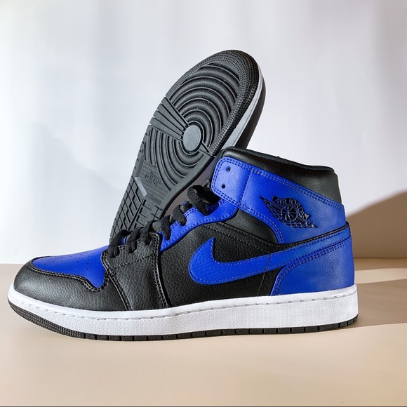 Air Jordan 1 Mid Black Royal Blue Multiple sizes - Picture 1 of 6